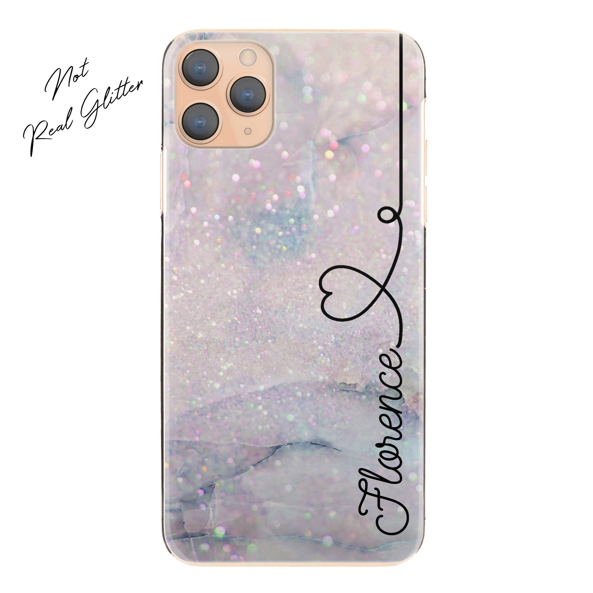 Personalised Initial Phone Case;Name Blue Marble Hard Cover For